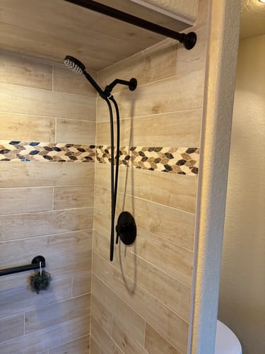 Customer photo review of 7 Inch Shower Arm and Flange