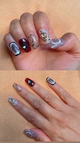Customer photo review of Siva Nail, Luxury Stage, Modern Art, Handmade Press on Nails