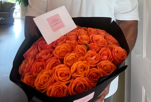 Customer photo review of Orange Rose Bouquet