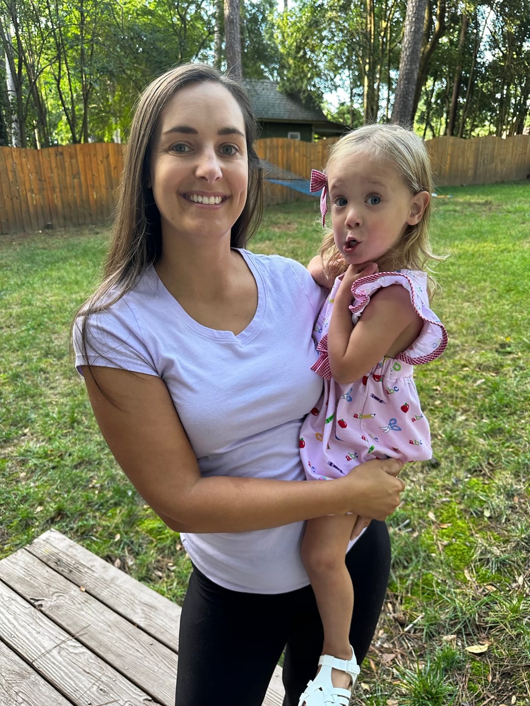 Customer photo review of Pink Apple Print Avery Dress