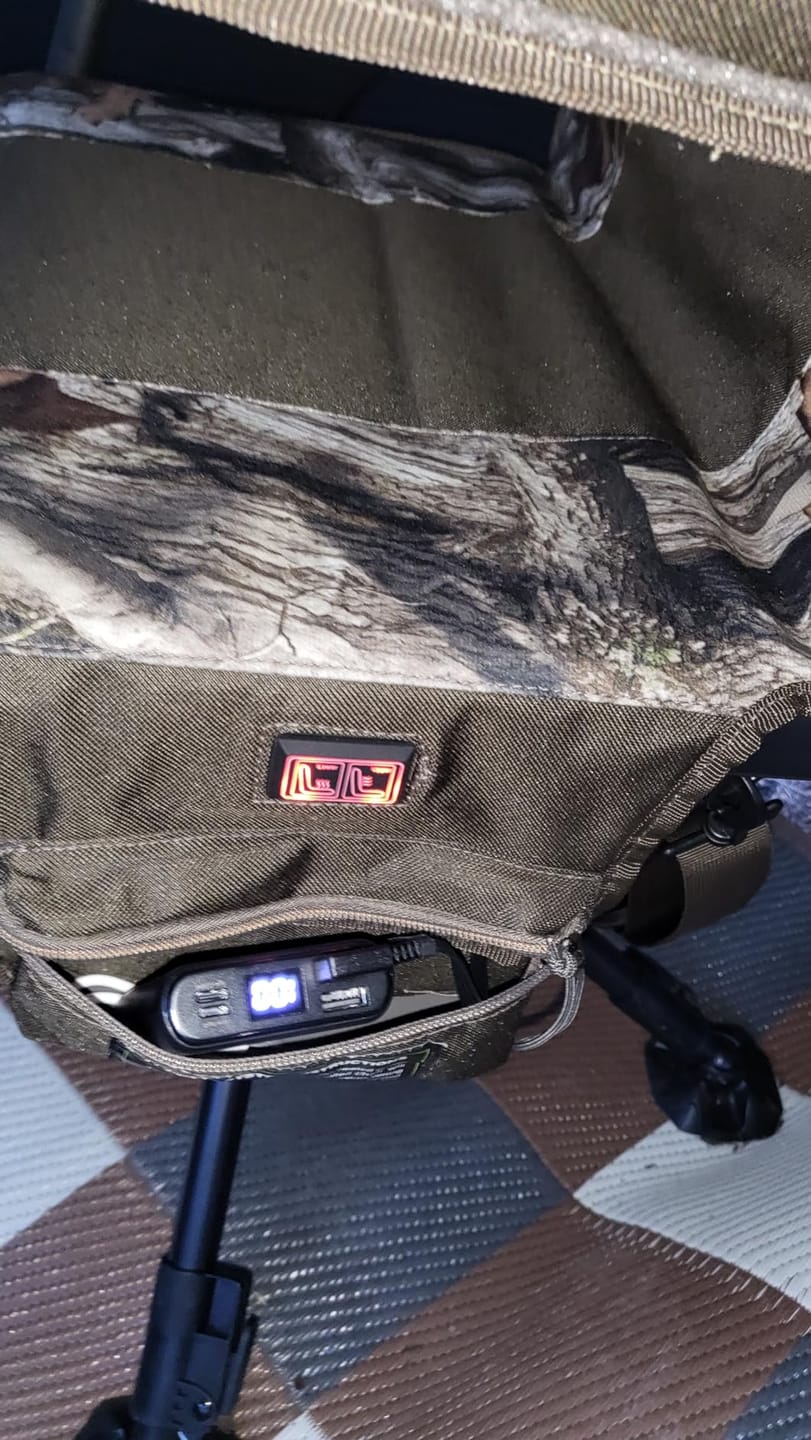 Customer photo review of TideWe Heated Hunting Chair Adjustable Height 360°  Swivel Blind Chair With Armrests