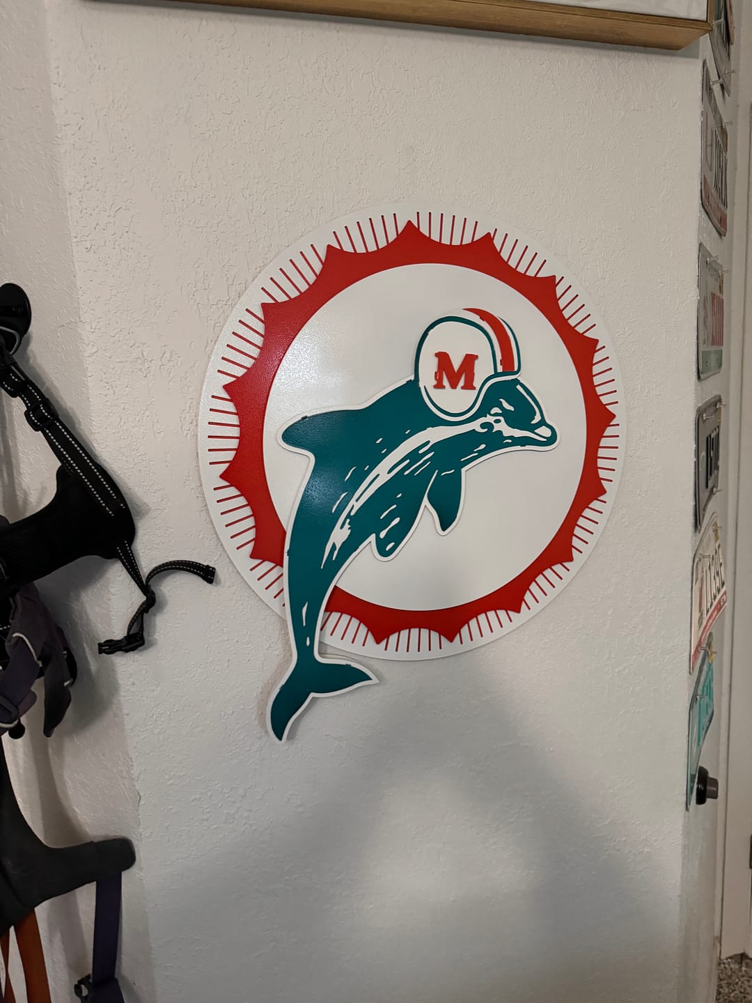 Customer photo review of Miami Dolphins Throwback "1966" 3D Vintage Metal Wall Art