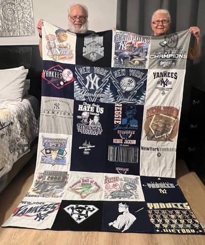 T-shirt quilt featuring new york yankees by Robert from FL