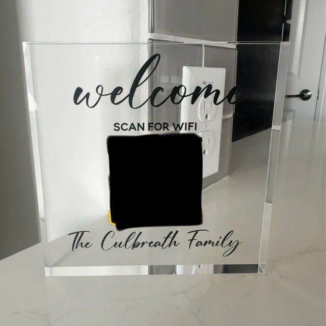 Customer photo review of Automatically Connect Wi-Fi QR Sign