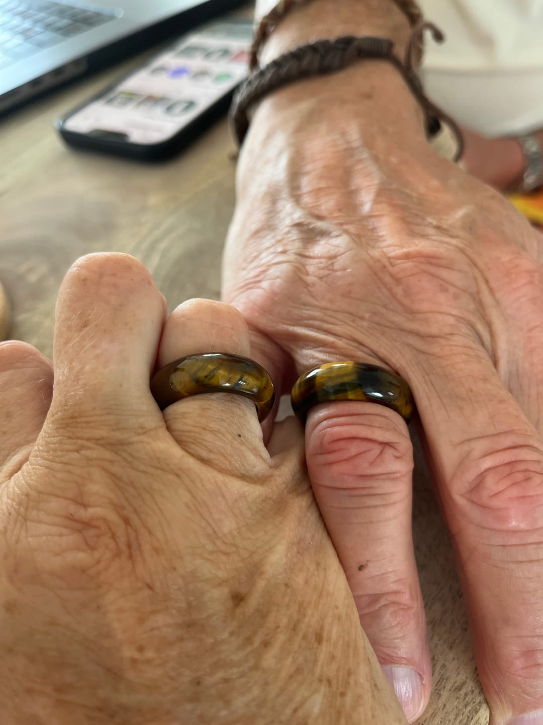 Customer photo review of Buddha Stones Tiger Eye Stone Strength Protection Ring