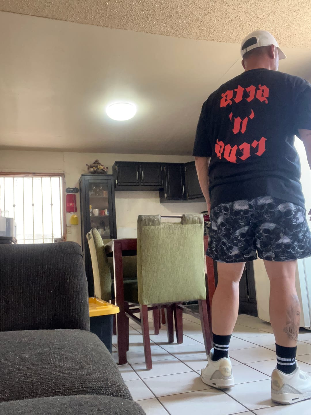 Customer photo review of 1111 -  Skulls & Roses Reversible Shorts