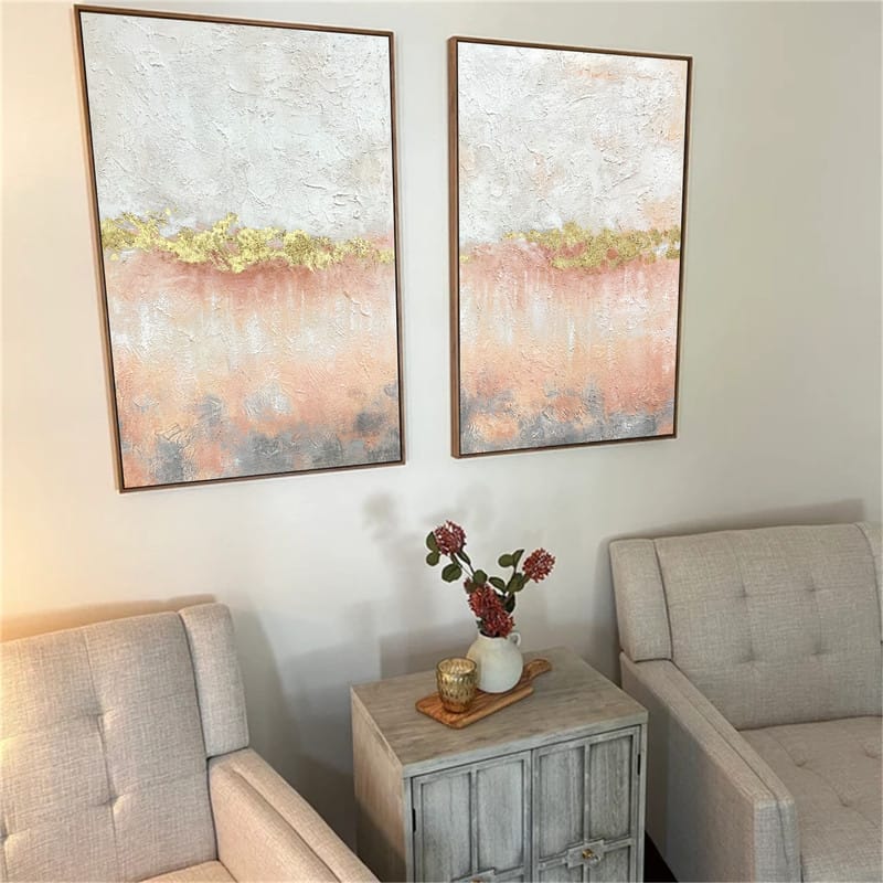 Customer photo review of Abstract Painting Canvas Set of 2 #AP001