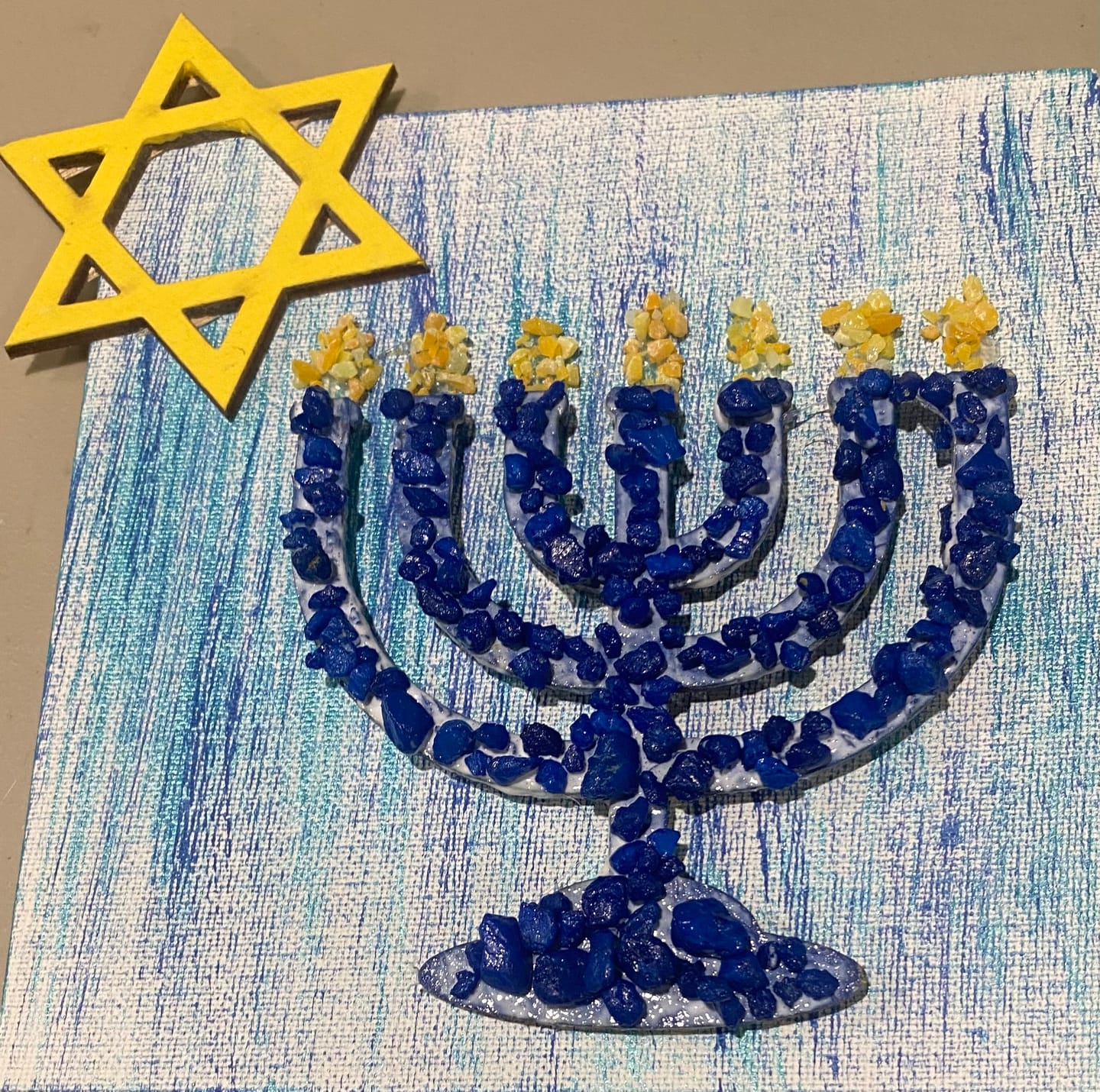 Customer photo review of Unfinished Wood Menorah Shape - Hanukkah - Craft - up to 24" DIY