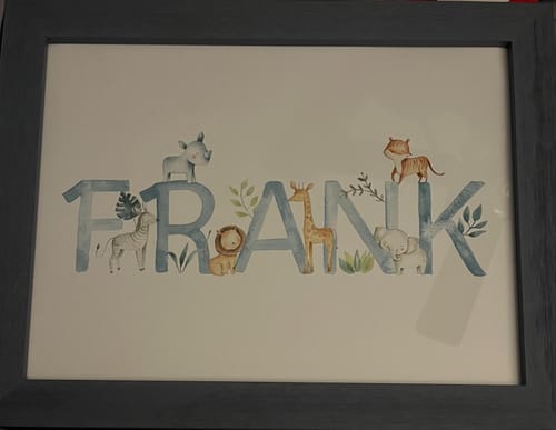 Customer photo review of Safari Animal Name Print