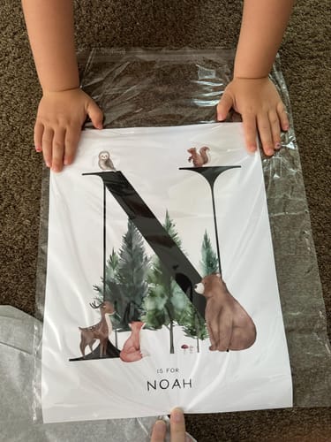 Customer photo review of Forest Animal Letter & Name Print