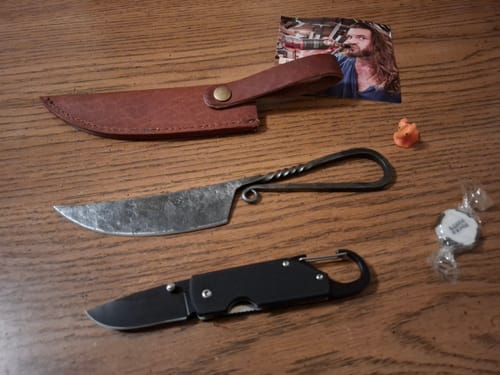 Customer photo review of Carabiner Belt Knife - Drop Point