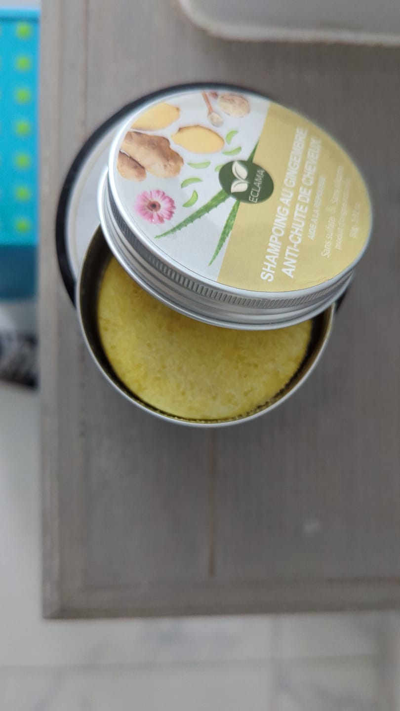 Customer photo review of Shampoing Solide Gingembre Anti chute & Pousse de cheveux - ECLAMA