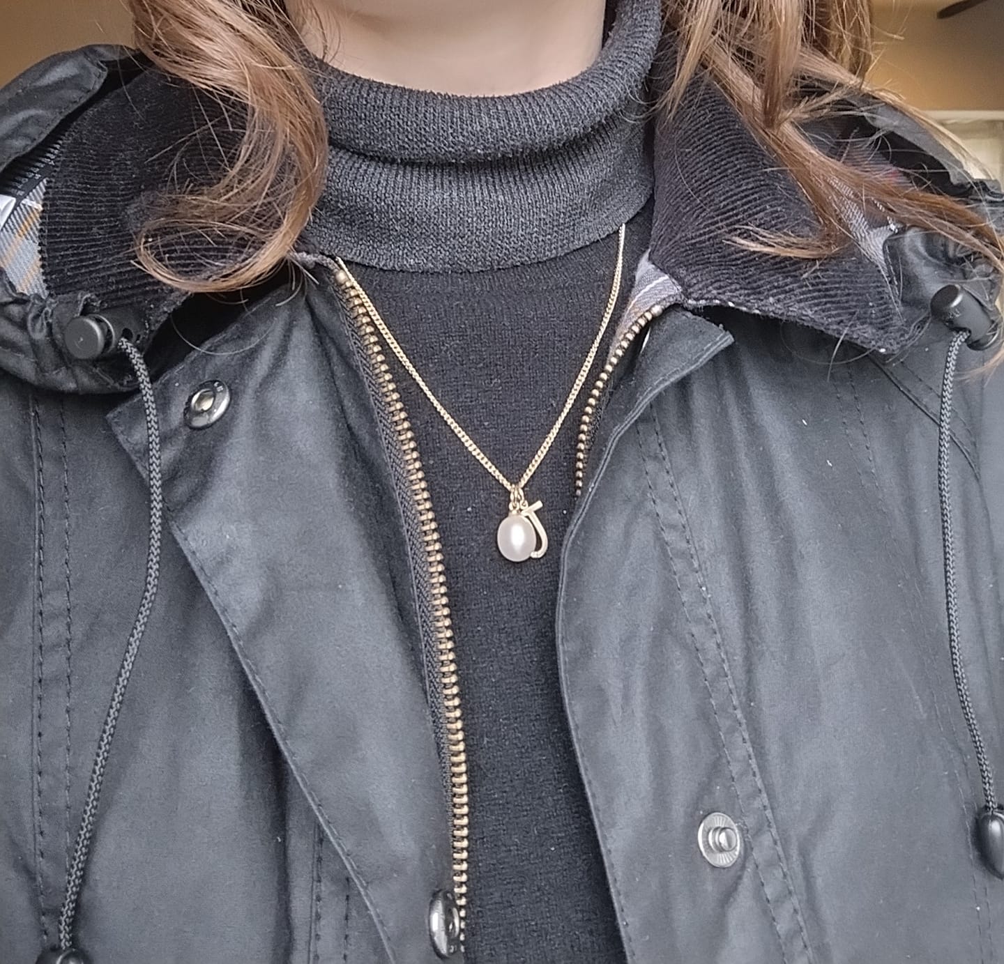 Customer photo review of Barbour Waxed Cotton Hood- Black