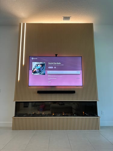 Customer photo review of Dimplex IgniteXL Bold 100" Smart Linear Multi-Side View Built-In Electric Fireplace