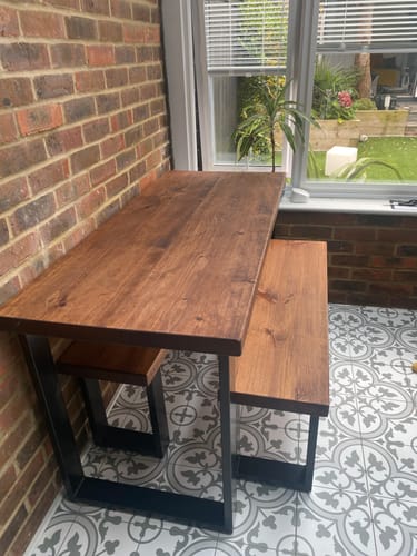 Customer photo review of Industrial Dining Table with Square Frame Leg