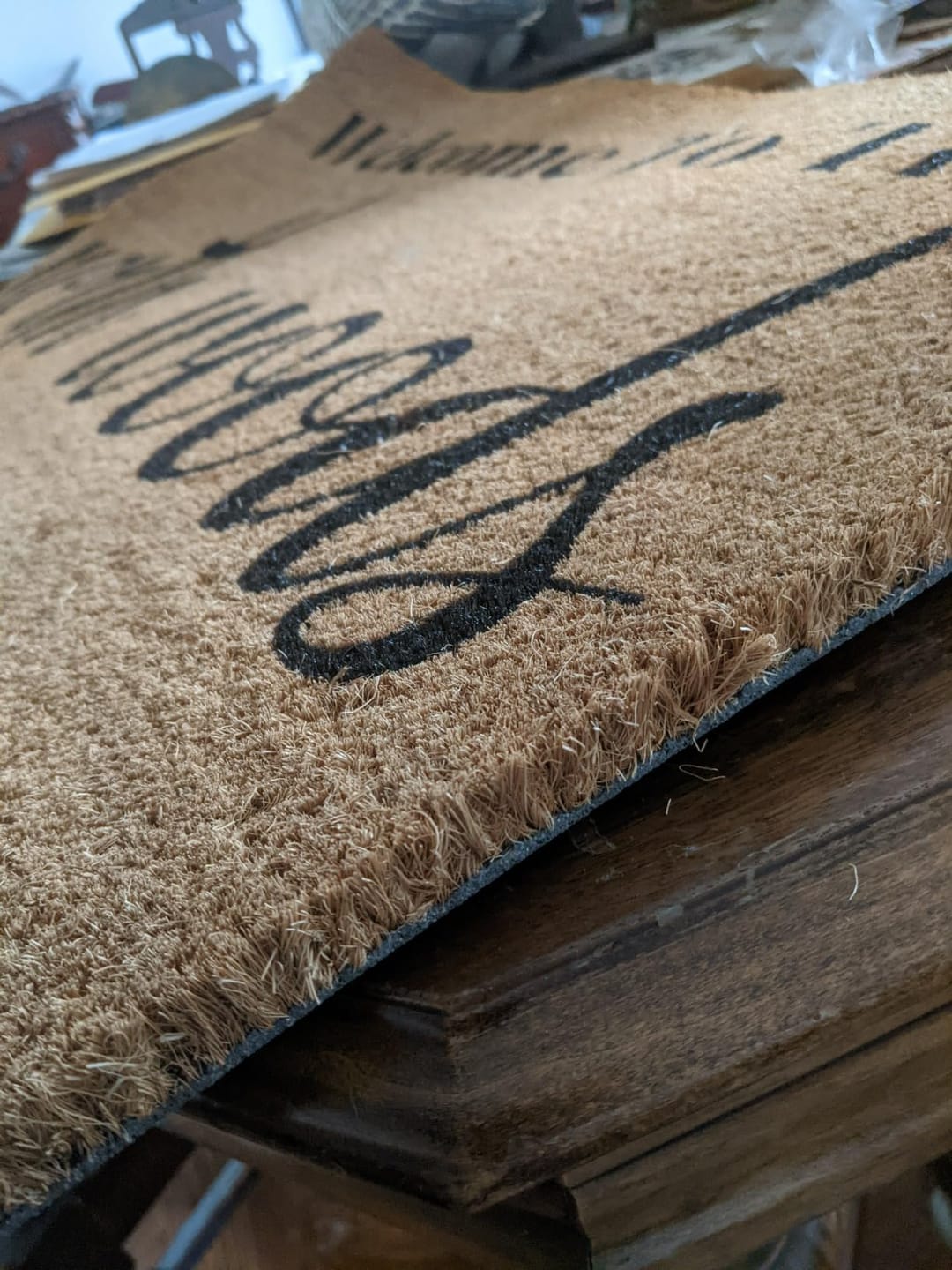 Customer photo review of Fully Personalized Entryway Doormat with Font Options