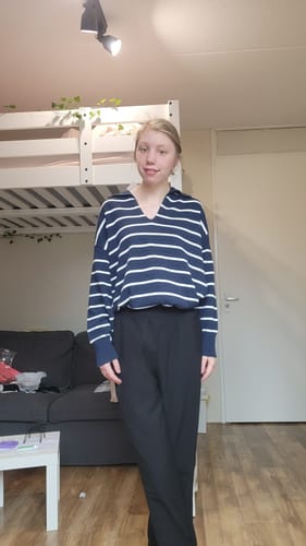 Customer photo review of Trui Ella Gestreept Donkerblauw