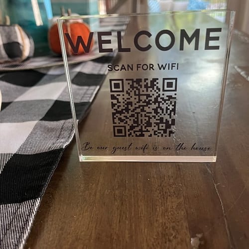 Customer photo review of Automatically Connect Wi-Fi QR Sign