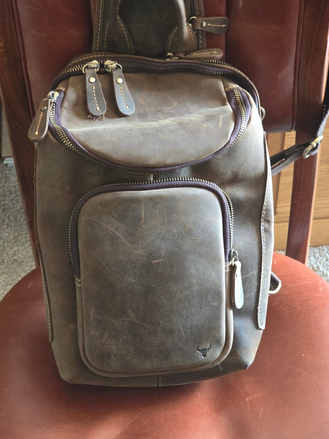 Customer photo review of Tabasco Buffalo Leather Sling Bag