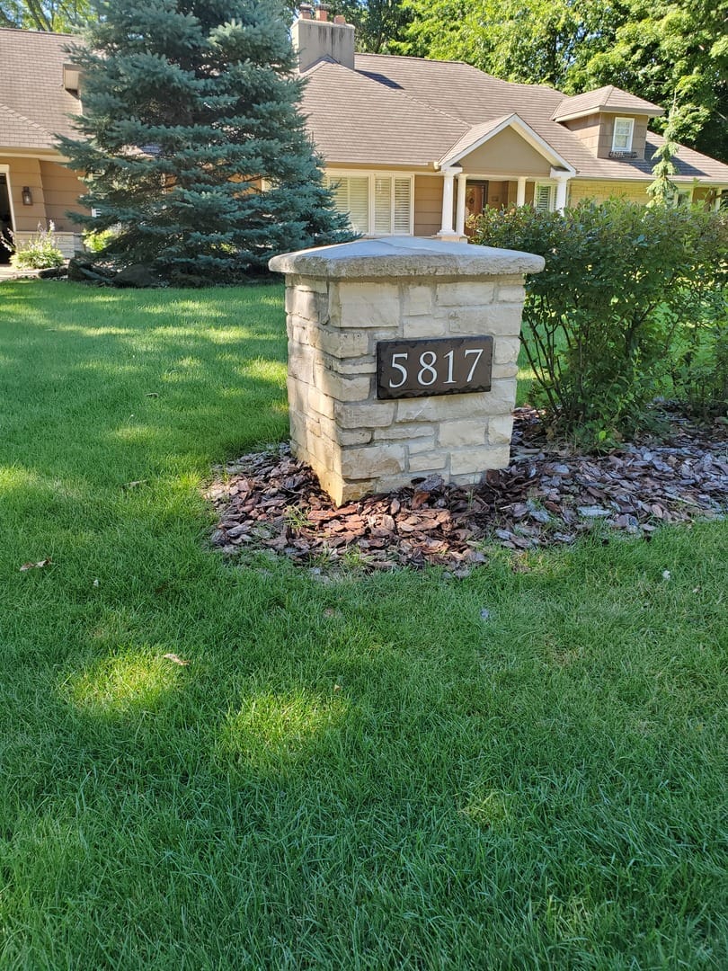 Customer photo review of Customizable Slate Home Address House Sign - White on Black - Handmade and Personalized