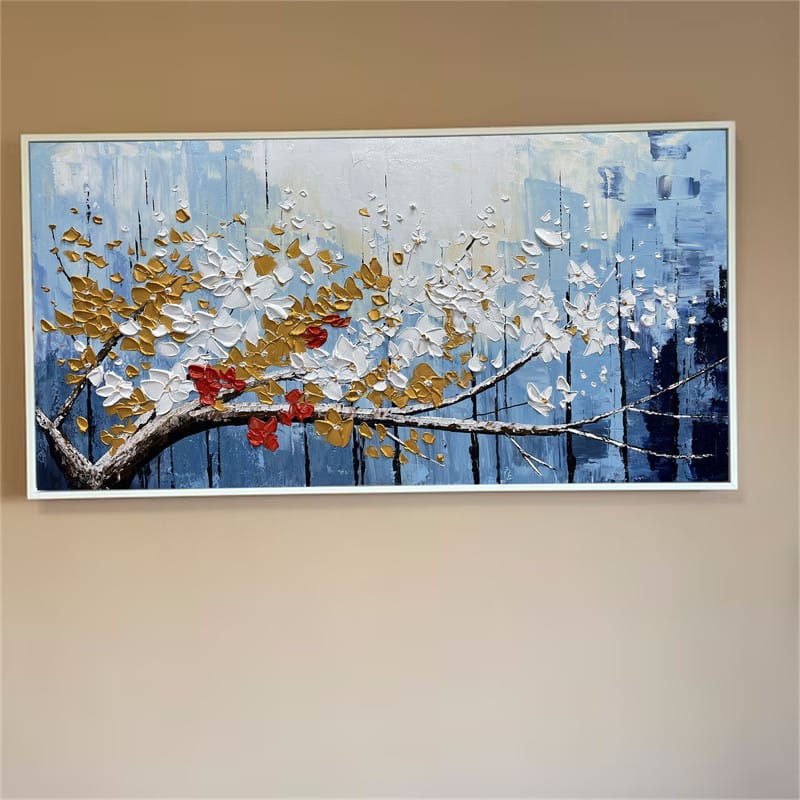 Customer photo review of Colorful Flower And Tree Textured Painting Canvas #FT003