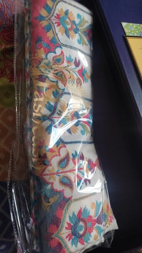 Customer photo review of Pashtush Womens Faux Pashmina Shawl,  Design, Ivory