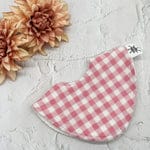 Customer photo review of Soft Pink Gingham Signature Bib