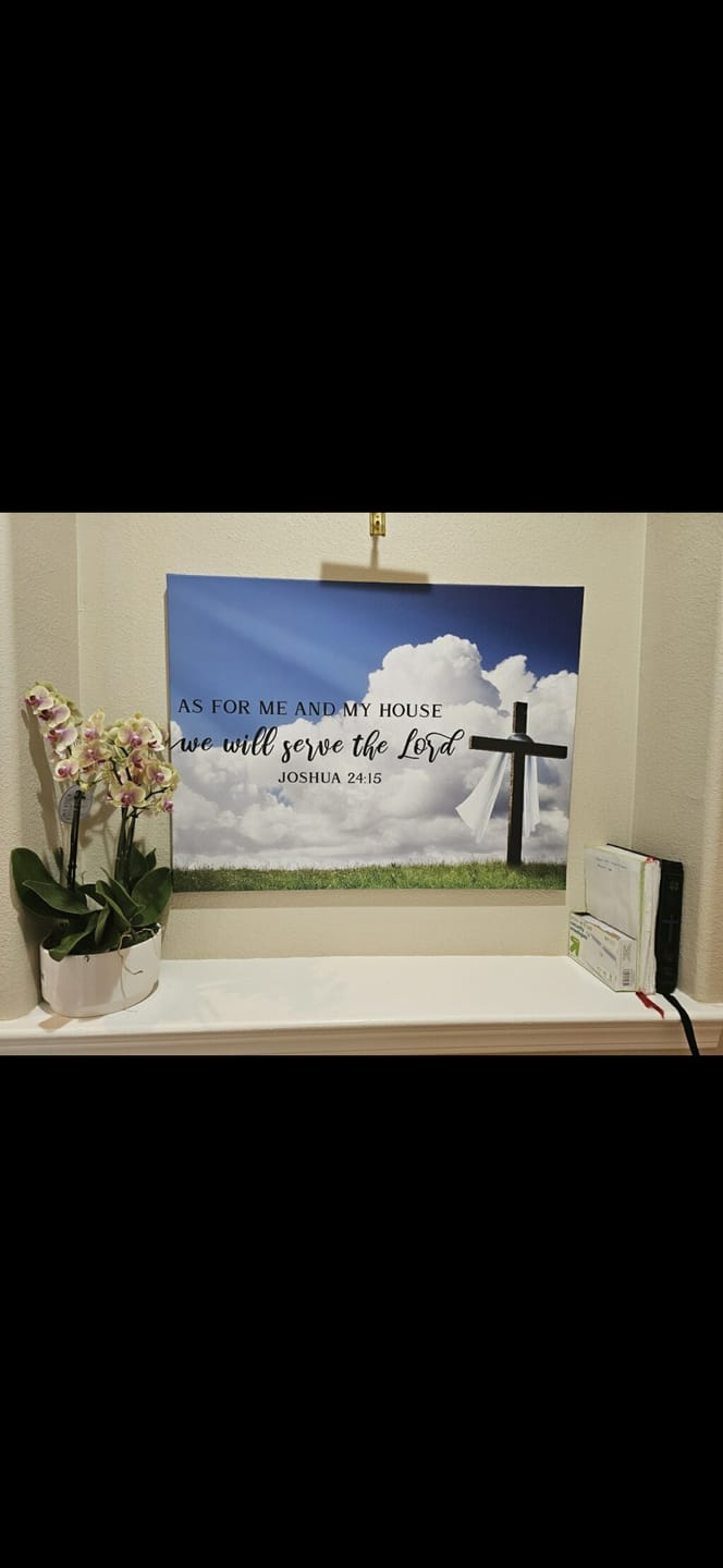 Customer photo review of The Breeze #4 As for Me and My House We will Serve the Lord Wall Art