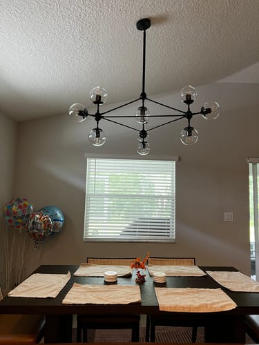 Customer photo review of Modern Statement Geometric Chandelier