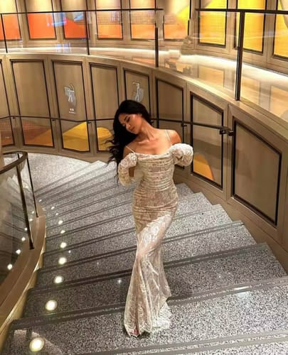 Customer photo review of Liora Lace Maxi Dress