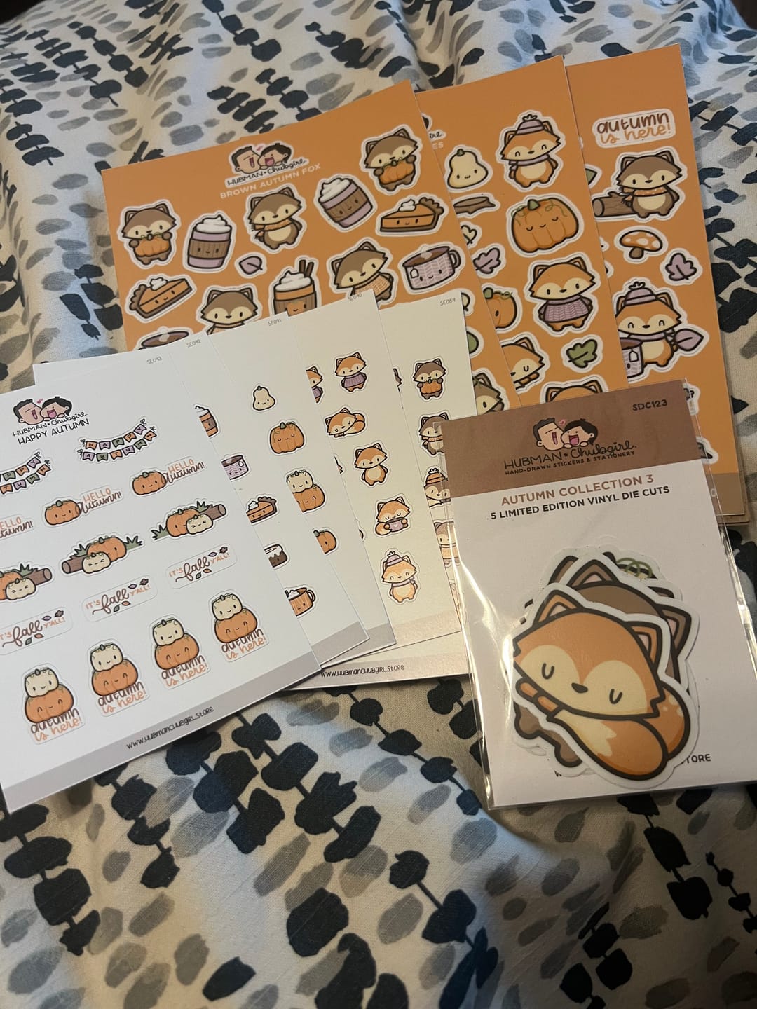 Customer photo review of Autumn Foxes Sticker Set