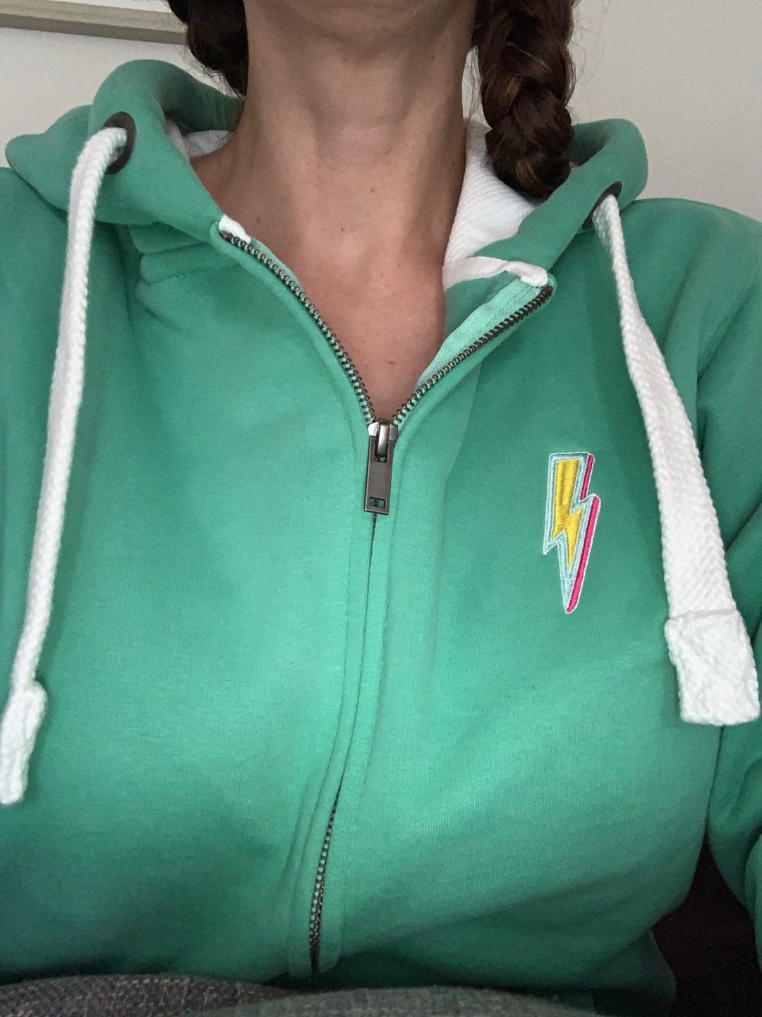 Customer photo review of Luxe Lightning Bolt Zip Up Hoodie