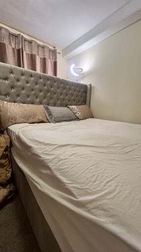 Customer photo review of Elle Chesterfield Upholstered Winged Bed Frame