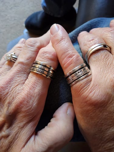 Customer photo review of Fidget Ring with Empowering Engraving Sterling Silver