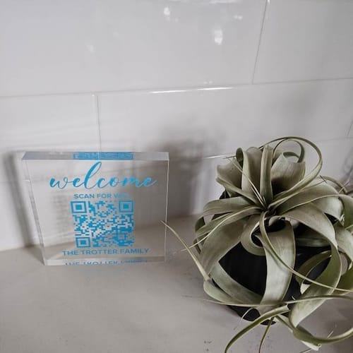 Customer photo review of Automatically Connect Wi-Fi QR Sign