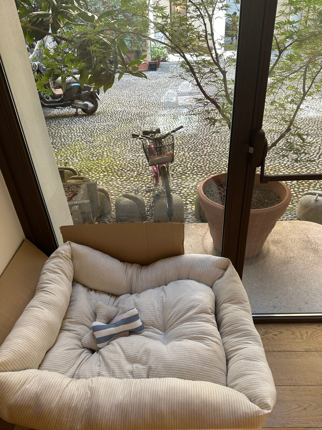 Customer photo review of Divanetto Cotone Righe Grigio