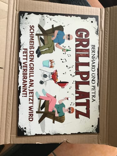 Customer photo review of Unser Grillplatz - Outdoor-Türschild