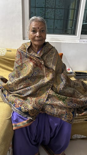 Customer photo review of Pashtush Womens Faux Pashmina Shawl, Ethnic  Pasiley Weave' Design, Multicolour