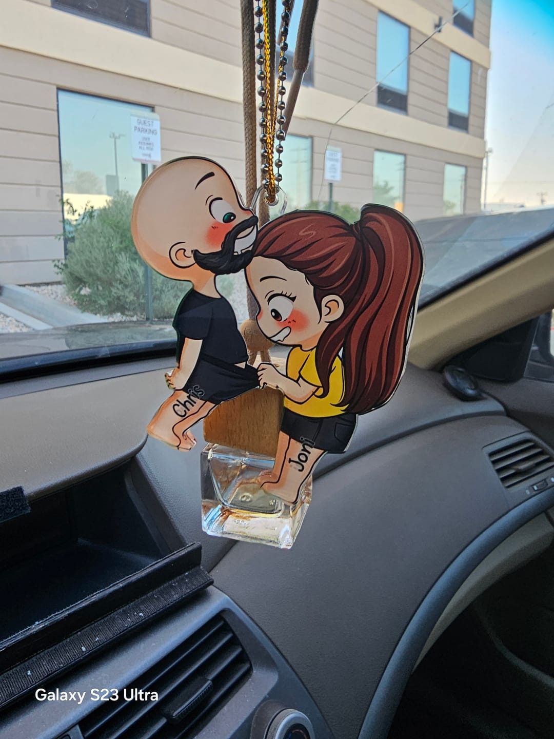 Customer photo review of Cute Couple - Gift For Husband Wife, Anniversary - Personalized Car Ornament