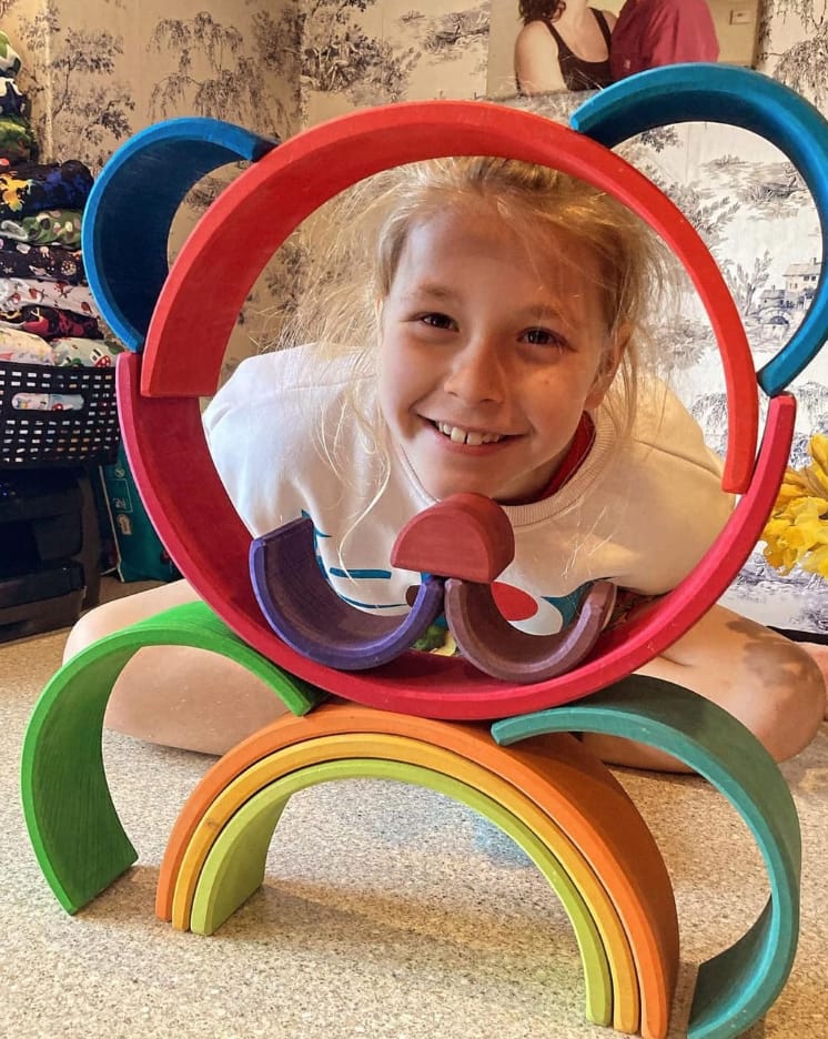 Customer photo review of Prism Play Wooden Rainbow Stacker - Beechwood