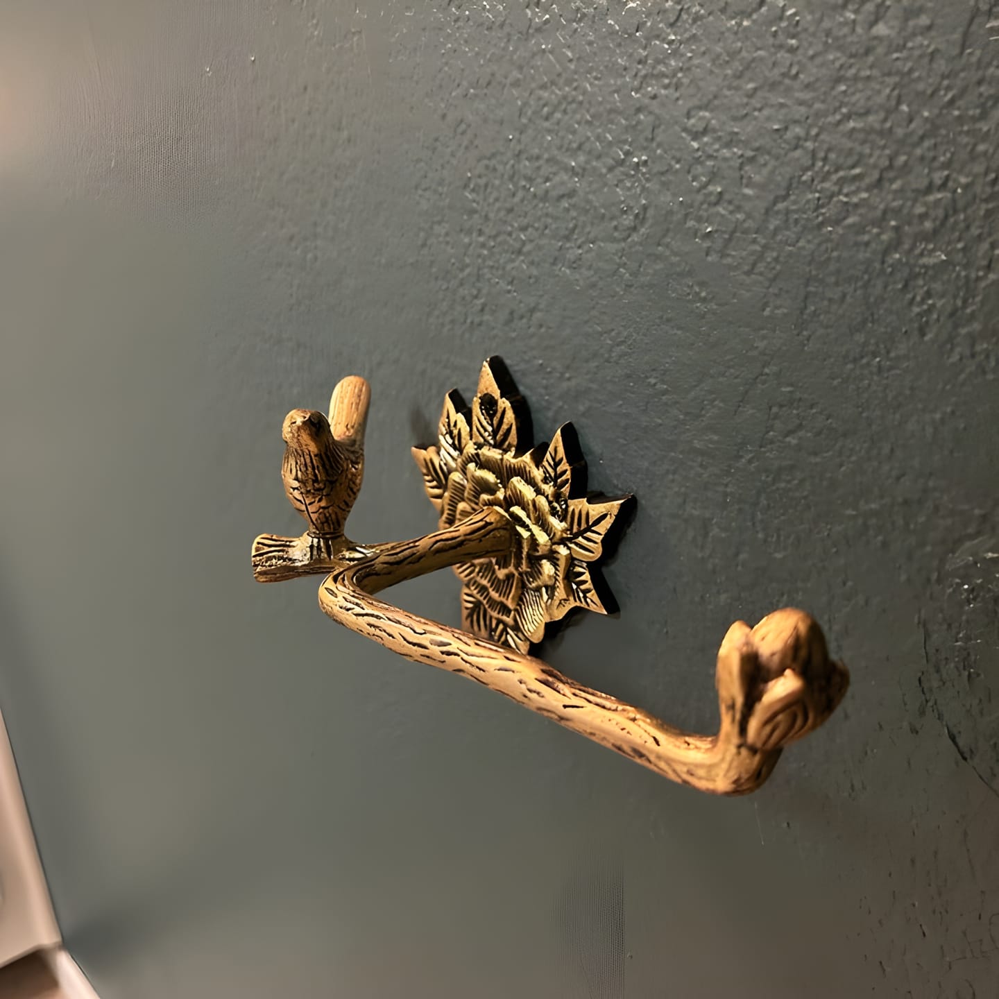 Customer photo review of Brass Bird Bathroom Set - Antique Brass