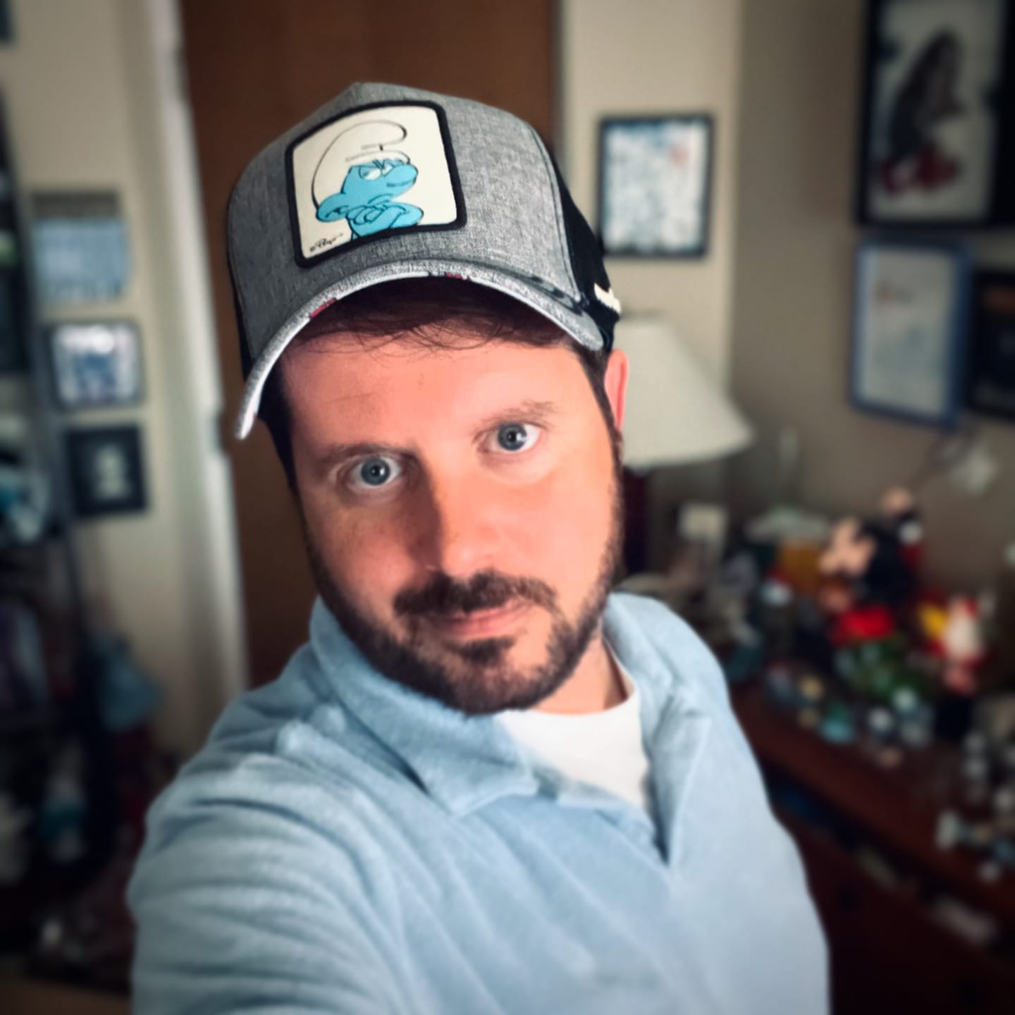 Customer photo review of OVERLORD X Smurfs: Grouchy Smurf Trucker Cap