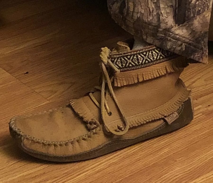 Customer photo review of Men's Earthing Moccasin Boots Moose Hide Leather