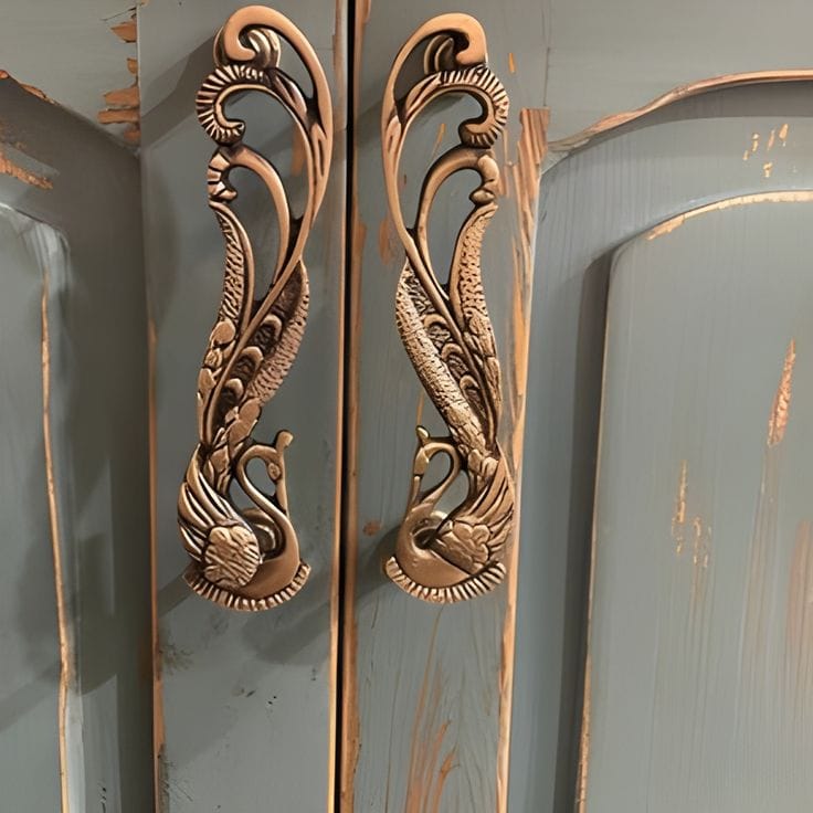 Customer photo review of Brass Antique Peacock Door handle