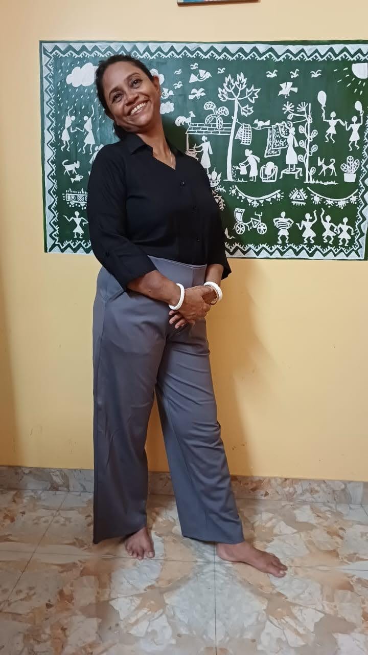 Customer photo review of Cement Grey Wide Leg Pants