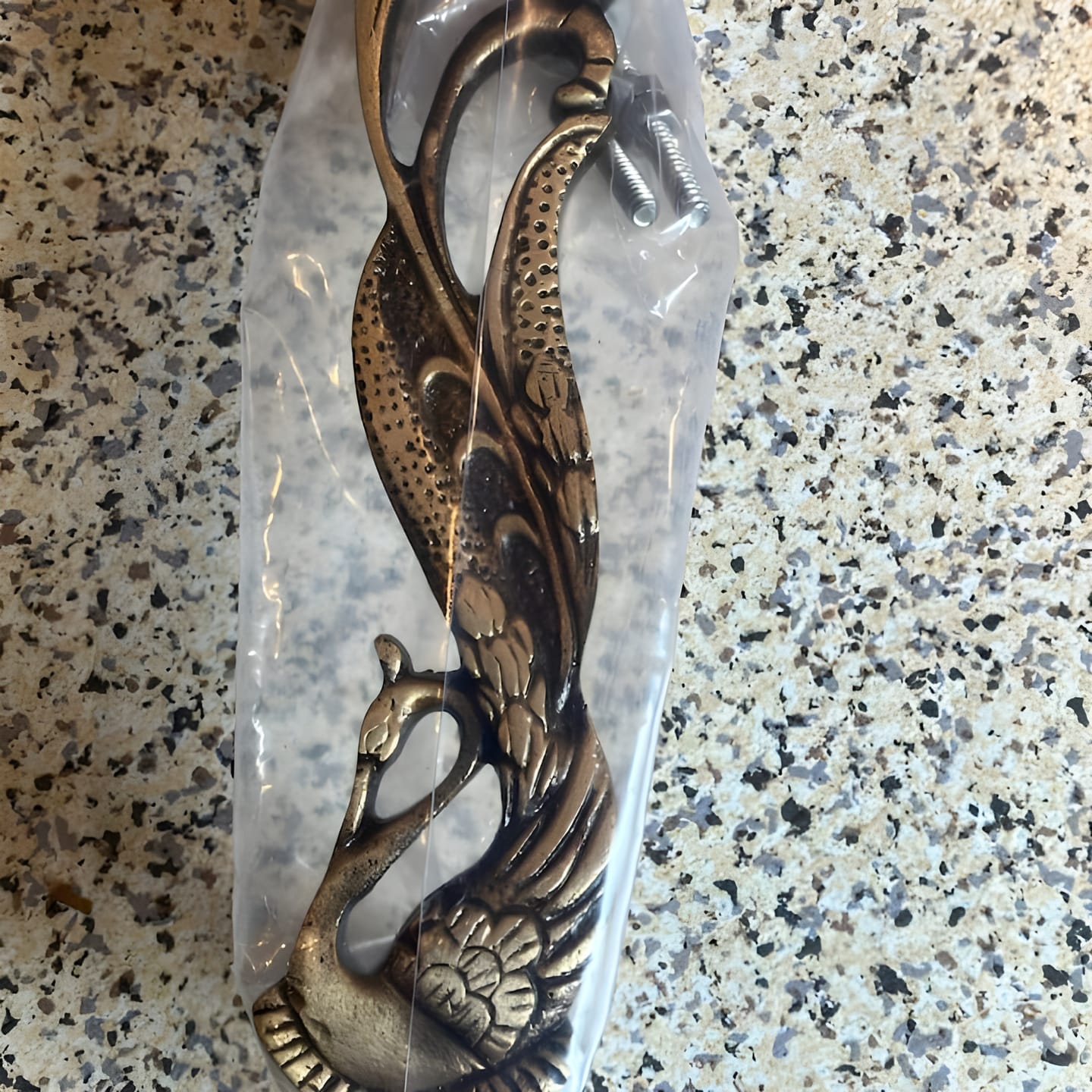 Customer photo review of Brass Antique Peacock Door handle