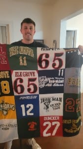 T-shirt quilt from elk grove high school by Christine from IL
