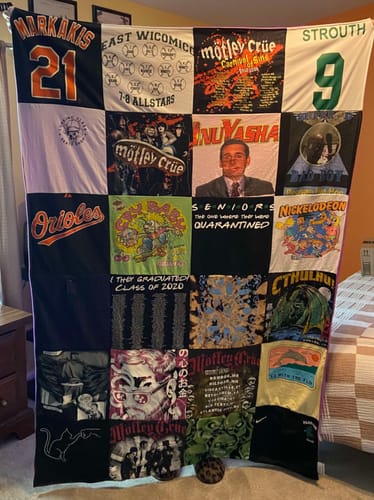 T-shirt quilt featuring orioles by Patty from MD