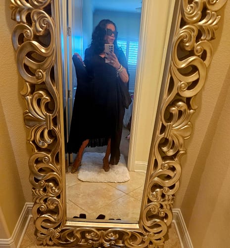 Customer photo review of Black Wide Linen Dress CASABLANCA