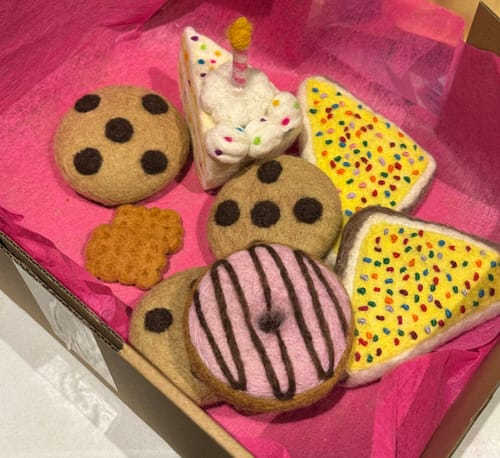 Customer photo review of Confetti cake slice